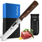 ZhengSheng Folding Chef Knife with Nylon Pouch 4.8" Sharp 440A Stainless Steel Blade Wooden Handle Pocket Foldable Japanese Style Kitchen Knife for Outdoor Camping Cooking - color: #6 Natural wooden Handle - Black Nylon Pouch