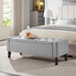 50" W Storage Ottoman Bench with Safety Hinge, Load up to 660 lb Ottoman with Storage, Upholstered Tufted Entryway Bench with Seating for Living Room, Bedroom, Light Gray - color: Light Gray