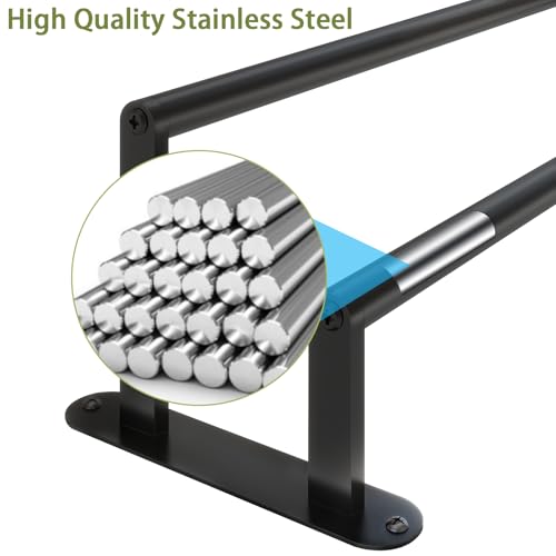 Double Towel Bar 32 Inch, Towel Racks for Bathroom, Wall Mount Bathroom Towel Holder, Stainless Steel Bathroom Towel Rack, Towel Rod Double Towel Hanger(Matte Black) - size: 32 Inch