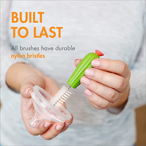 Boon Cacti Bottle Cleaning Brush Set - Includes Bottle Brush,Nipple-Brush,Detail-Brush,and Straw-Brush - Baby-Bottle-Brush Set for-Bottle Drying Rack - Baby Essentials -,4 Count (Pack of 12) - size: 4 Piece Set (Pack of 12), style: Cacti Bottle Brush Set