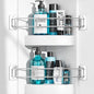 songsoso 2 Pack RV Shower Corner Storage Bar, Camper Shower Caddy, 7–13 Inches Adjustable Bathroom Organizer, Stainless RV Wall Accessories
