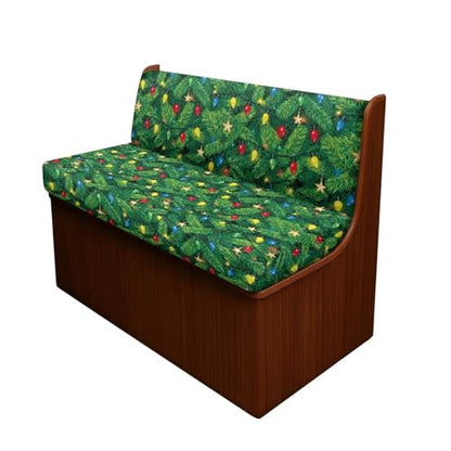 Colorful Lights RV Dinette Cushion Covers Christmas Camper Cushion Slipcover Include 1 Bench Cover 1 Backrest Cover Furniture Covers Green Xmas Tree RV Camping Accessories - color: Colorful Lights
