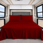 Shreem Linen Luxury 4 Piece Microfiber RV Sheet Set, Deep Pocket Fits Up to 10 inch, Soft, Wrinkle-Resistant, Camper, Travel Trailer Bedding, RV Full XL 48x80, Burgundy - color: Burgundy, size: RV Full XL - 48x80