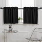 Pickluc Blackout Kitchen Curtain 24 Inches Long, Rod Pocket Cafe Tier Curtains for Small Window Treatment in Living Room, Basement, RVs, Cabinets, 2 Panels, W24 X L24 Inch, Black - color: Black, size: 24"W x 24"L (Pack of 2)
