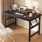 47.2 Inch Folding Table，Square Folding Desks for Small Space,Small Foldable Desk No Assembly,Rustic Brown. - color: Frame：black/Board：black, size: 47.2"x19.7"