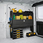 Adjustable Cargo Van Shelving with Lockable Door and Hooks, Heavy Duty Steel Storage 42" W x 46" H x 13" D, Fits Transit, ProMaster, Chevy Express, GMC Savana, Sprinter, Low/Mid/High Roof - size: 42" W x 46" H x 13" D