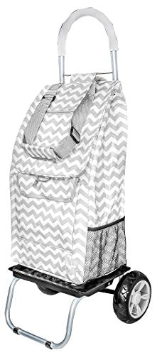 dbest products Trolley Dolly Shopping Grocery Foldable Cart Storage Mom, Grey Chevron - color: Grey Chevron, style: Cart