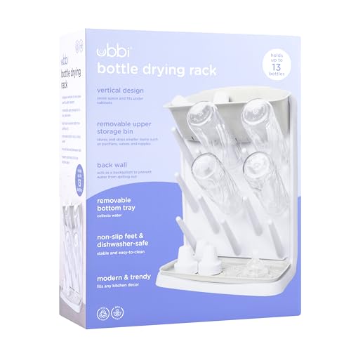 Ubbi Vertical Baby Bottle Drying Rack, Space Saving Countertop Drying Rack Baby Organizer, Oat - color: Oat Vertical Drying Rack
