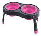 Dexas Popware for Pets Double Elevated Pet Feeder, Large, Gray/Pink - color: Gray/Pink, size: Large/2.5 Cup Capacity Bowls