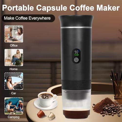 Portable Coffee Maker, 3-in-1 Espresso Machine for Travel 20 bar Mini Coffee Maker Compatible with Ground Coffee & Capsule for Car, RV, Hiking, Camping, Office, Travel Espresso Maker
