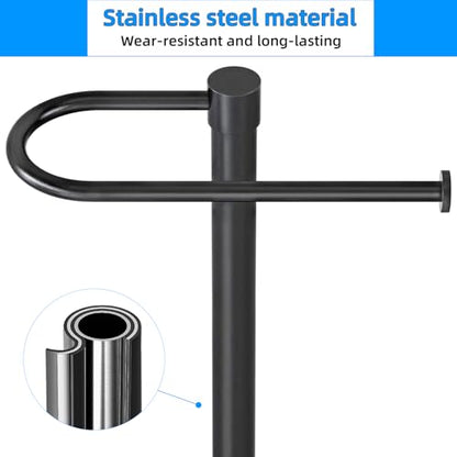 Heavy Duty Towel Holder Stand, Stainless Steel Hand Towel Holder Rack for Bathroom Countertop, Weighted Base C-Shape Free Standing Towel Bar for Bathroom Kitchen Countertop, Matte Black - size: C-Shape