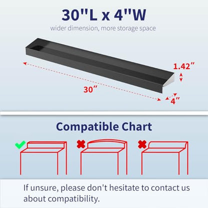 Mount Walker 30" Upgrade Stainless Steel Stove Top Shelf, Magnetic Shelf for Kitchen, Over The Stove Spice Rack Organizer, Back of Oven Rack with Border All Around, Black - color: Black