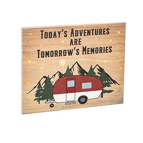 JennyGems Today's Adventures Are Tomorrow's Memories Wooden Camping Sign, Camper Gifts, American Made - color: Todays Adventures