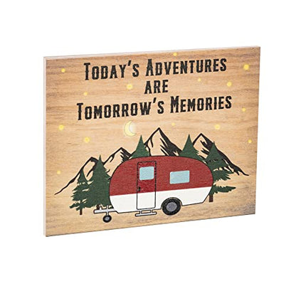 JennyGems Today's Adventures Are Tomorrow's Memories Wooden Camping Sign, Camper Gifts, American Made - color: Todays Adventures
