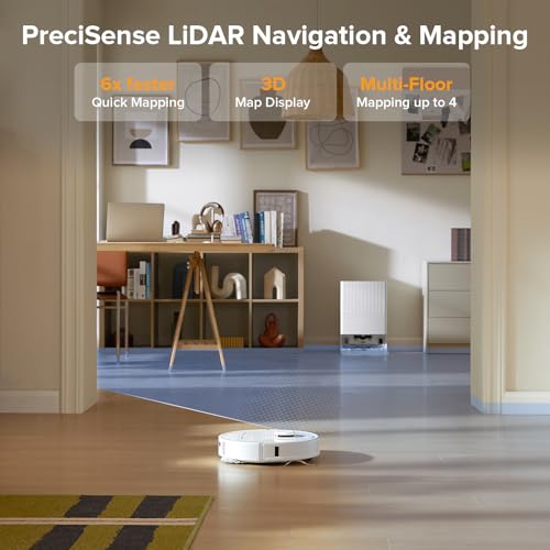 roborock Qrevo Series Robot Vacuum and Mop, 8000Pa Suction, Upgraded from Qrevo S, Anti-Tangle Brush, Smart Obstacle Avoidance, Auto Mop Washing, All-in-One Dock, 200RPM Spinning Mops, White(QV 35A) - color: White01