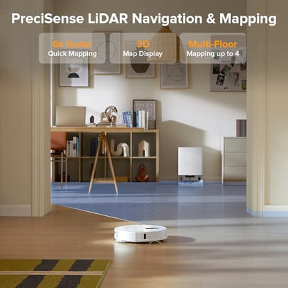roborock Qrevo Series Robot Vacuum and Mop, 8000Pa Suction, Upgraded from Qrevo S, Anti-Tangle Brush, Smart Obstacle Avoidance, Auto Mop Washing, All-in-One Dock, 200RPM Spinning Mops, White(QV 35A) - color: White01