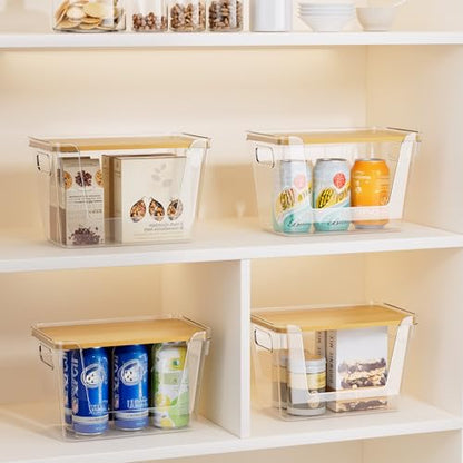 Delamu Acrylic Trash Bag Holder, 3 Pack Stackable Garbage Holder for 4-33 Gallon Bags, Clear Organizer Bins for Under Sink Organization, Pantry Storage, Cabinet, Kitchen, Laundry, Bathroom - size: XL-3 Pack