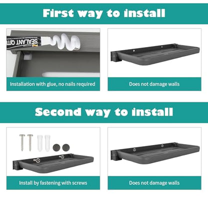 4 Pcs RV Aluminum Fold-Down Wall Shelf Foldable Wall-Mounted Hidden Shelf Compact RV Furniture Parts Hardware for Inside Camper Storage
