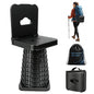 Upgraded Collapsible Stool with Backrest, Portable Telescopic Seat with Carry Bag, Square Folding Stool for Camping Gardening Fishing Hiking BBQ, Max Load Capacity 550lbs