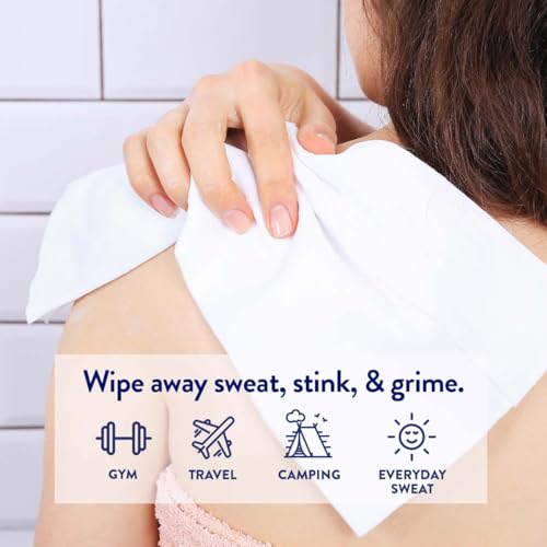 Megababe Cucumber Mint Shower Sheets | Summer and Hot Weather Essential | Individually Wrapped Body Cleansing Cloths | 10 Wipes (Pack of 1) - size: 10 Count (Pack of 1)