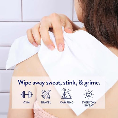 Megababe Cucumber Mint Shower Sheets | Summer and Hot Weather Essential | Individually Wrapped Body Cleansing Cloths | 10 Wipes (Pack of 1) - size: 10 Count (Pack of 1)