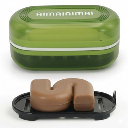 AIMAIAIMAI Soap Holder - Portable Travel Soap Case with Draining Layer - Perfect for Bathroom, Gym, Camping, Traveling (Green) - color: Green Style a