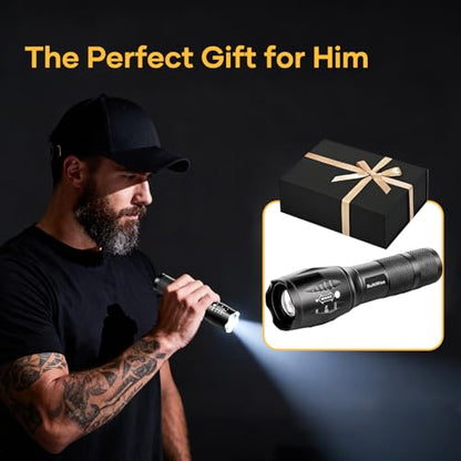 4 Pack Rechargeable Flashlights High Lumens, Bright 1 Mode Small Flashlight Powerful Tactical Flashlights Rechargeable, LED Flash Light Zoomable for Camping Hiking Emergency Gift