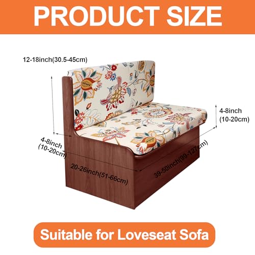 FUANGUI RV Dinette Cushion Covers - Stretch Camper Cushion Booth Seats Replacement - Washable Sofa Furniture Protector (B1, 2 Bench & 2 Backrest Covers) - color: B1