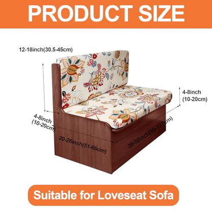 FUANGUI RV Dinette Cushion Covers - Stretch Camper Cushion Booth Seats Replacement - Washable Sofa Furniture Protector (B1, 2 Bench & 2 Backrest Covers) - color: B1