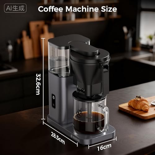 Kismile SCA-Certified 8 Cup Drip Coffee Maker, Pour Over Coffee Machine with 3s Instant Heat 197–205℉, Adjustable Flow Control, Removable Water Tank, Deep Cold Brew & 40 Min Keep Warm (Starry Grey) - color: Starry Gray