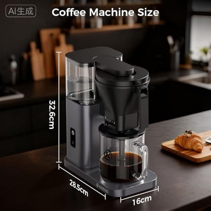Kismile SCA-Certified 8 Cup Drip Coffee Maker, Pour Over Coffee Machine with 3s Instant Heat 197–205℉, Adjustable Flow Control, Removable Water Tank, Deep Cold Brew & 40 Min Keep Warm (Starry Grey) - color: Starry Gray