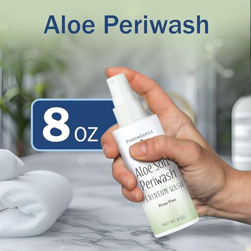 Aloe Soft Perineal Spray - 6 Pack of 8 Oz Perineal Cleanser - Rinse Free Body Wash Made with Aloe Vera Extract - Pain Relief for Postpartum, Hemorrhoid, and Incontinence - size: 6 Count