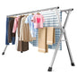 79 Inches Heavy-Duty Stainless Steel Folding Clothes Drying Rack Clothing Indoor Outdoor Anti-Rust 20 Windproof Hooks Portable & Foldable Laundry Rack (79'') - size: 79''