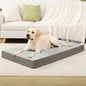KSIIA Orthopedic Dog Bed - Waterproof, Large Size, Plush, Washable, Egg Crate Foam, Removable Cover, Non-Slip Bottom, 44 x 32 Inch, Gray - color: Light Grey, size: 44.0"L x 32.0"W x 4.0"Th