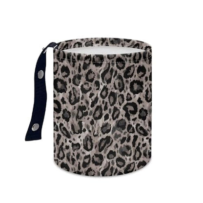 Renewold Leopard Gray Car Trash Can Bin Automotive Front Back Seat Garbage Cans Vehicle Trash Bag with Adjustable Button Straps Auto Waster Container Camping Hiking Beach Storage Bag Waterproof - color: Leopard Gray