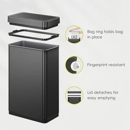EKO Mirage X 80 Liter / 21.1 Gallons Motion Sensor Trash Can, Automatic Large Kitchen Trash Can Touchless, Stainless Steel, Matte Black - size: Mirage 80L - Matte Black