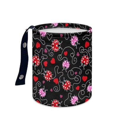 Renewold Car Trash Can Ladybug Print Car Trash Bag Hanging with Adjustable Straps Foldable and Portable Garbage Bin Bedroom Camping Picnic Hiking Beach Storage Orgainzer Desktop Bag Waterproof - color: Ladybug