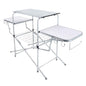 Camco Olympian Deluxe Portable Grill Table - Provides Plenty of Room for Grilling Gear While Camping - Folding Grilling Table Collapses for Compact Storage - Supports Up to 100lb (57293)
