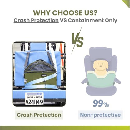 Crash-Tested 3-in-1 Portable Small Dog Car Seat, Cat Bed & Pet Carrier – CPS Certified for Crash Protection & Safe Travel (Green) - color: Green