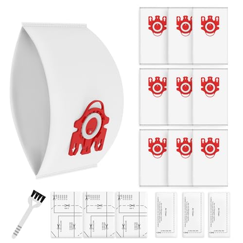 3D Airclean Dust Bags Replacement for Miele FJM Vacuum Compact C2 Compact C1 Complete C1 S241 S290 S300i S500 S700 S4 S6 Series (Pack of 9) with 3 Motor Protection Filters 3 Air.Clean Filters - size: 15 PACK