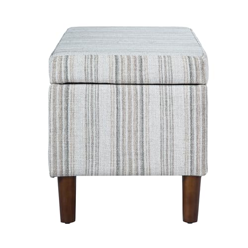 HomePop Malmo 36" Storage Bench - Gray Striped Pattern - color: Gray Striped Pattern