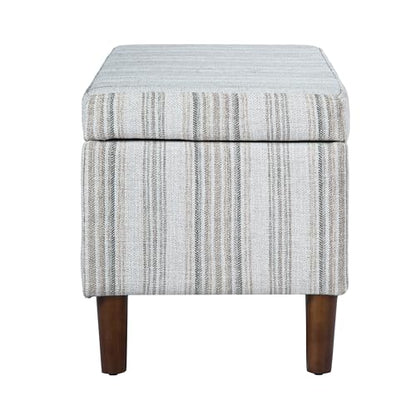 HomePop Malmo 36" Storage Bench - Gray Striped Pattern - color: Gray Striped Pattern