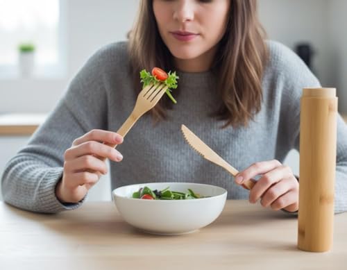 Eco-Friendly Travel Utensils Set: Lightweight Bamboo Forks, Spoons, Knives, Chopsticks, Straw in Wooden Case, Reusable Utensils for Lunch Box, Kids Camping Cutlery, Sustainable Portable Flatware - size: 6-piece