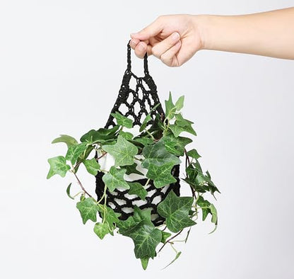 2PK Wall Planters for Indoor Plants, Macrame Plant Hanger | Plant Hanger, Hanging Planter (2PK, up to 6 inch Pot) - color: Black X 2pc
