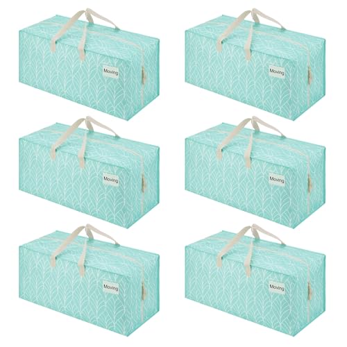 VENO 6 Pack Heavy Duty Moving Bags with Backpack Straps, Zippers & Handles, Extra Large Packing Bags for College Dorm Essentials, Moving Supplies Alternative to Cardboard Moving Boxes - color: Evergreen, size: 6 Pack