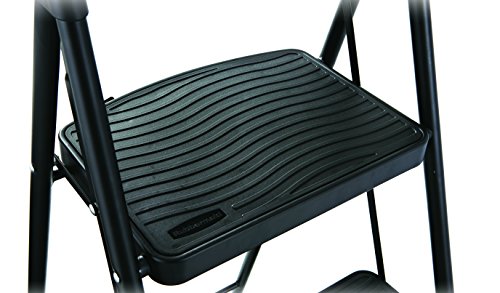 Rubbermaid 3-Step Steel Ladder with Project Tray, Folding Step Stool with Hand Grip and Non-Slip Feet, White, Tested to ANSI US Safety Standards, No Assembly Required (Amazon Exclusive) - style: 3-Step w/ Project Tray