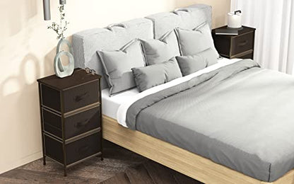 Simple Houseware 3 Drawer Nightstand Dresser with Wood Top, Brown - color: Brown, size: 3 Drawers