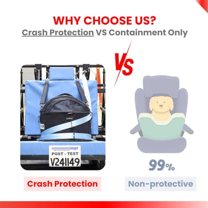 Crash-Tested 3-in-1 Portable Small Dog Car Seat, Cat Bed & Pet Carrier – CPS Certified for Crash Protection & Safe Travel (Black) - color: Black