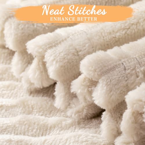 Buryeah 6 Pcs Flannel Throw Blanket Bulk 50 x 60 in Sleepover Blanket Outdoor Wedding Throw Lightweight, Oeko-tex Standard 100 Certified for Sofa Homeless Gifts (Beige) - color: Beige
