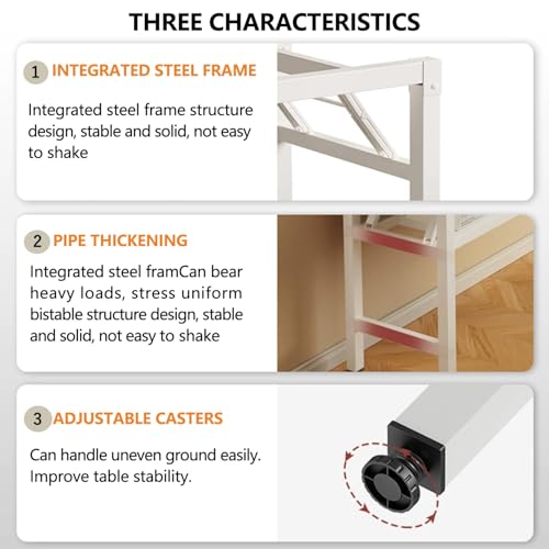 31.5 Inch Folding Table，Square Folding Desks for Small Space,Small Foldable Desk No Assembly,White. - color: Frame：white/Board：white, size: 31.5" x 19.7"